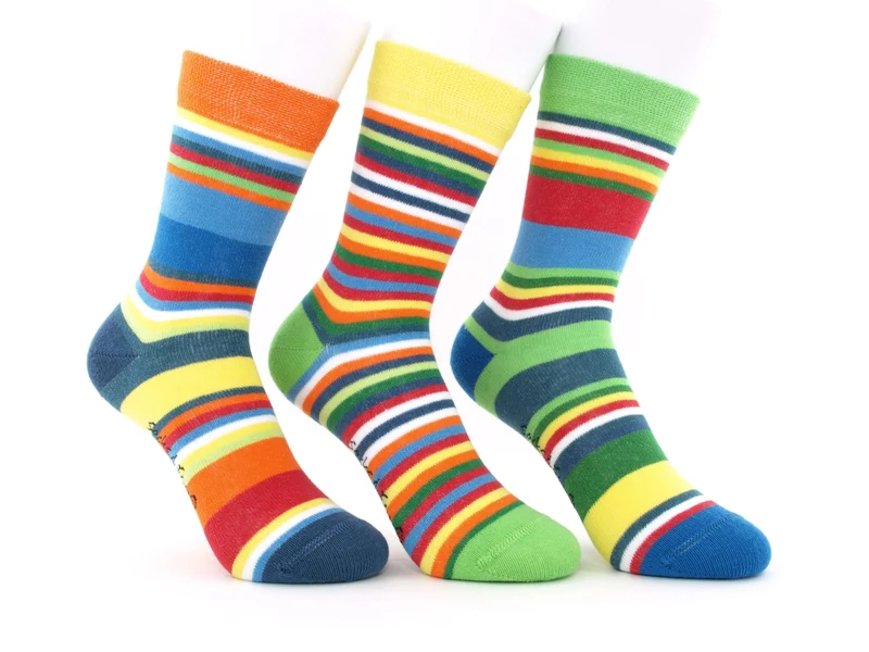 3 Paar Kindersocken ohne drückende Naht Ringel bunt