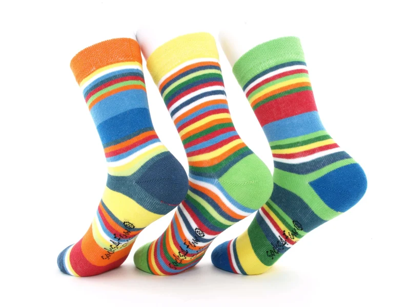 3 Paar Kindersocken ohne drückende Naht Ringel bunt
