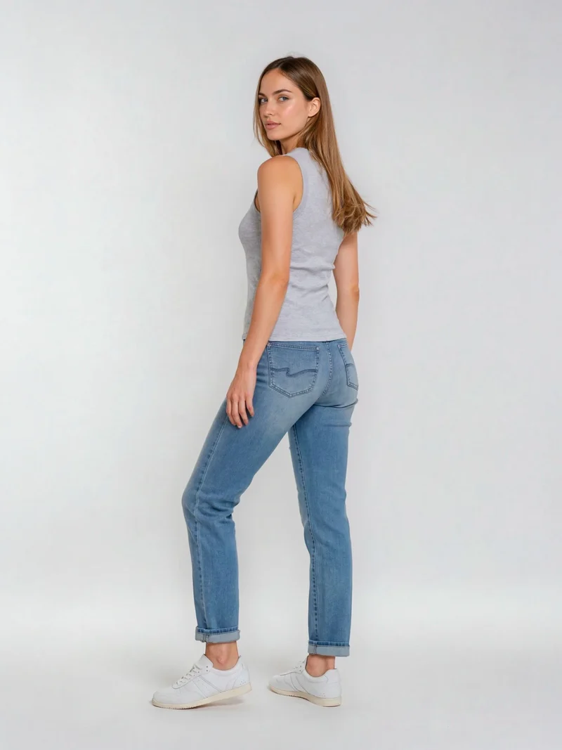 PADDOCK'S - PAT LIGHT DENIM, Slim Fit, High-Waist, Medium Stone