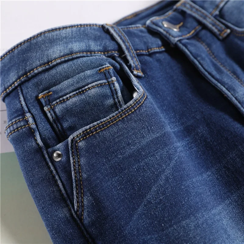Damen Winter Warm Thermo Jeans Hose Innenfleece Stretch Hosen Leggins Denim