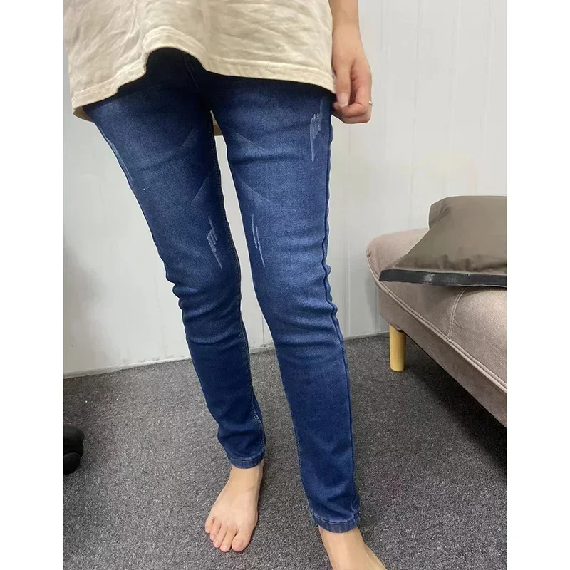 Damen Winter Warm Thermo Jeans Hose Innenfleece Stretch Hosen Leggins Denim