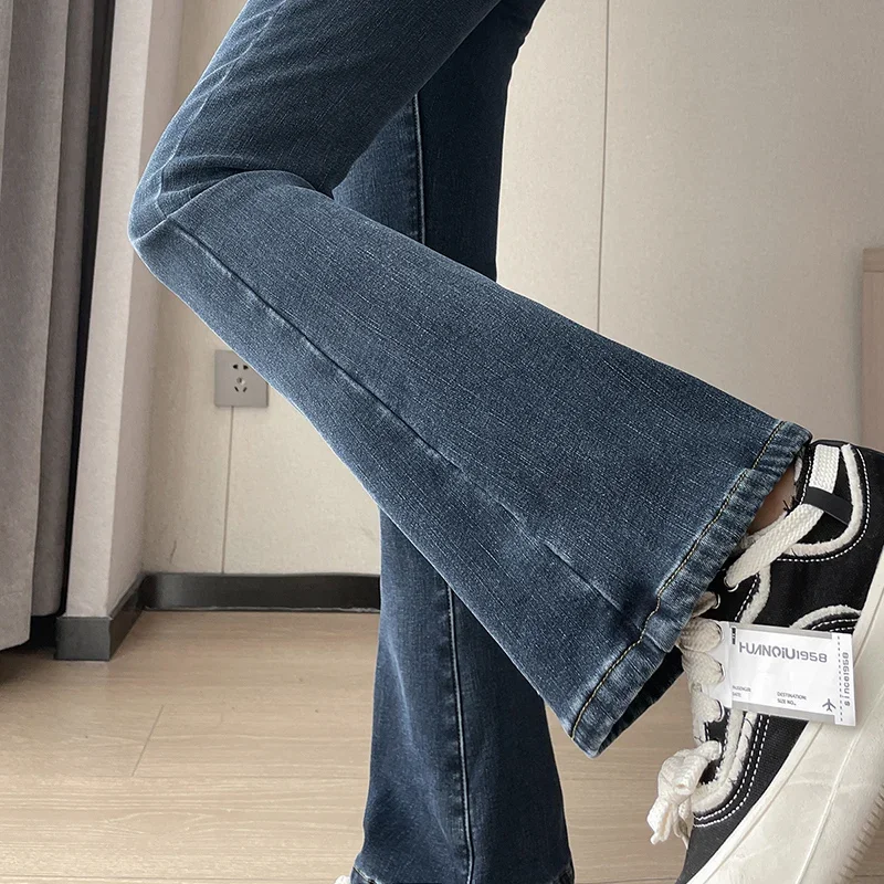 Damen Winter Warm Thermo Jeans Hose Innenfleece Stretch Hosen Leggins Denim