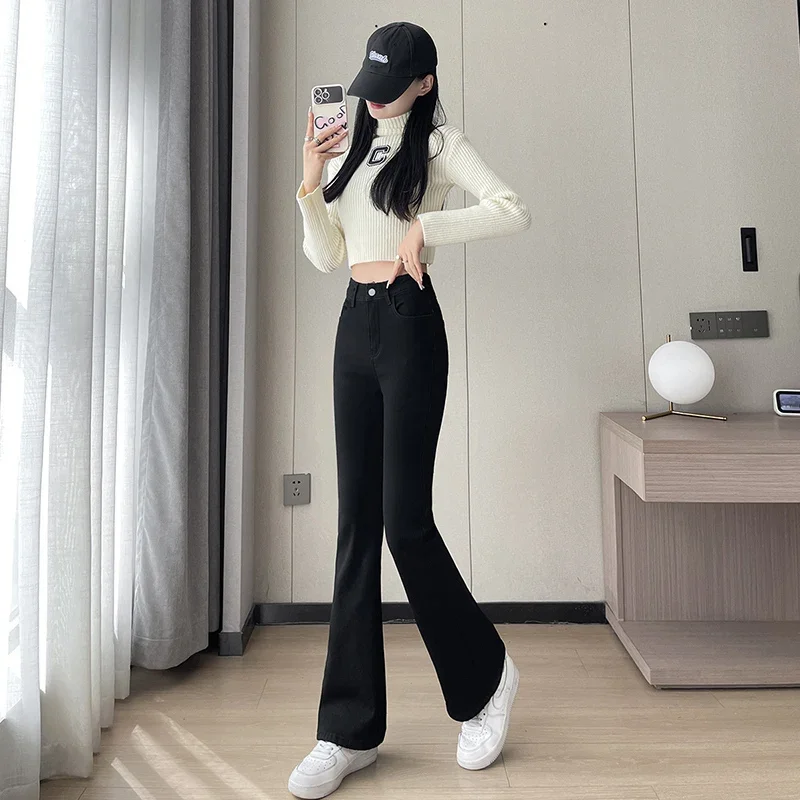 Damen Winter Warm Thermo Jeans Hose Innenfleece Stretch Hosen Leggins Denim