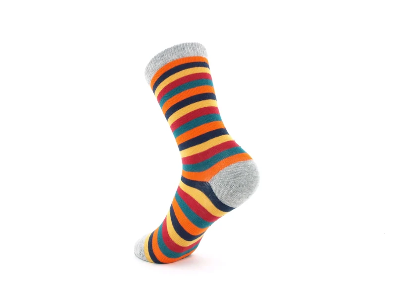 1 Paar Bio Kindersocken ohne drückende Naht Ringel curry