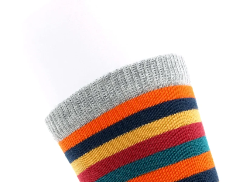 1 Paar Bio Kindersocken ohne drückende Naht Ringel curry
