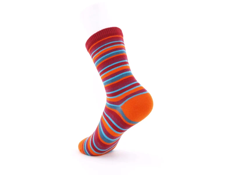 1 Paar Bio Kindersocken ohne drückende Naht Ringel orange