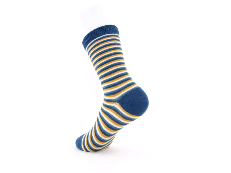 1 Paar Bio Kindersocken ohne drückende Naht Ringel jeans