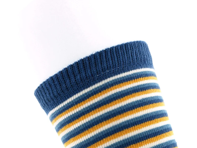 1 Paar Bio Kindersocken ohne drückende Naht Ringel jeans