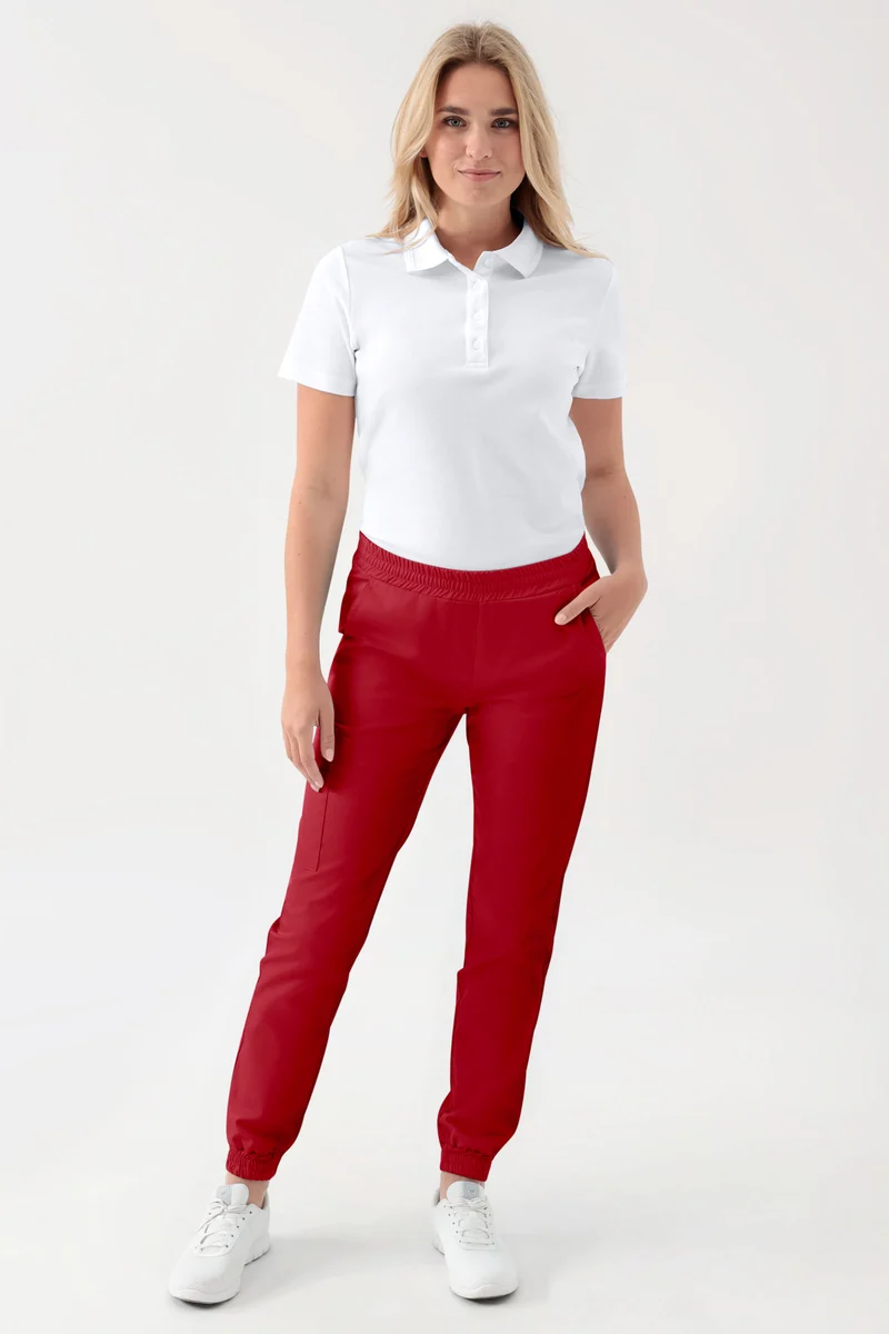 GREEN Stretch Hose Damen - Jogpants Style rot