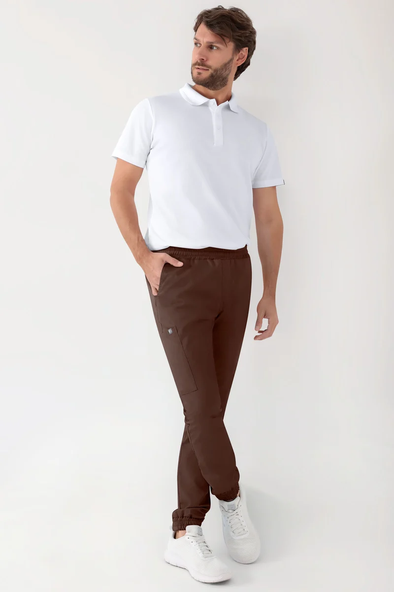 GREEN Stretch Hose Herren - Jogpants Style coffee