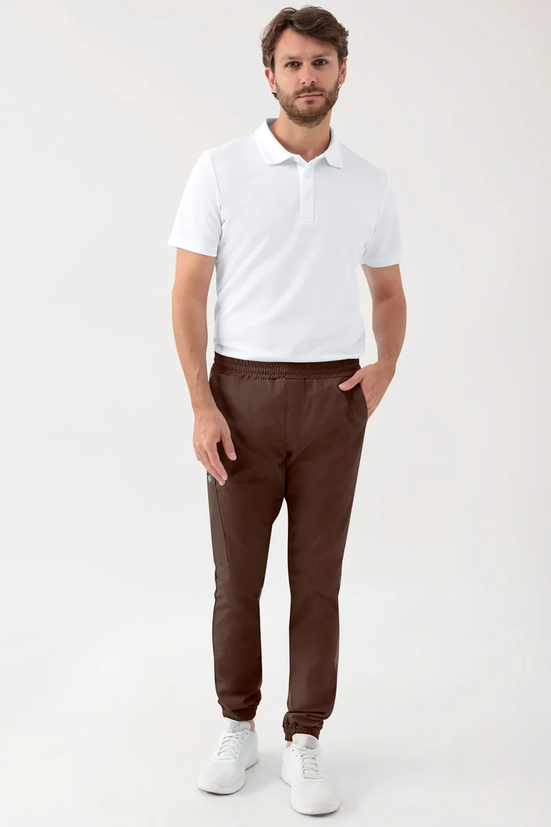 GREEN Stretch Hose Herren - Jogpants Style coffee