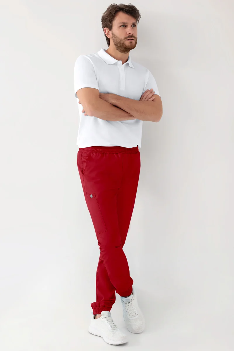 GREEN Stretch Hose Herren - Jogpants Style rot