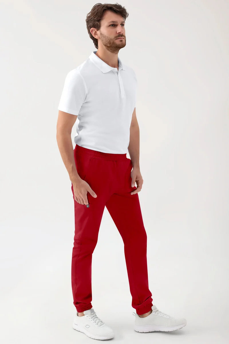 GREEN Stretch Hose Herren - Jogpants Style rot