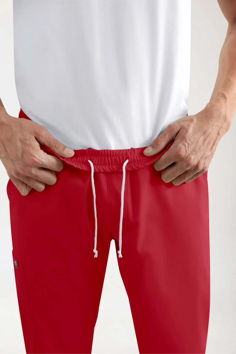 GREEN Stretch Hose Herren - Jogpants Style rot