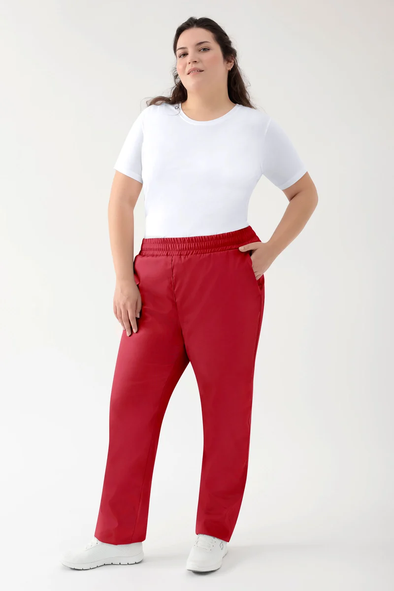 GREEN Stretch Hose Unisex - Rundumgummibund rot