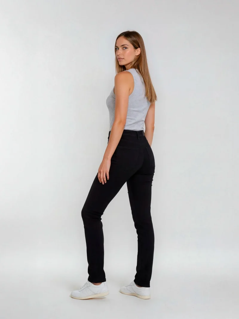 SCREVET - EMPLOY, Slim Fit, Mid-Waist, Black