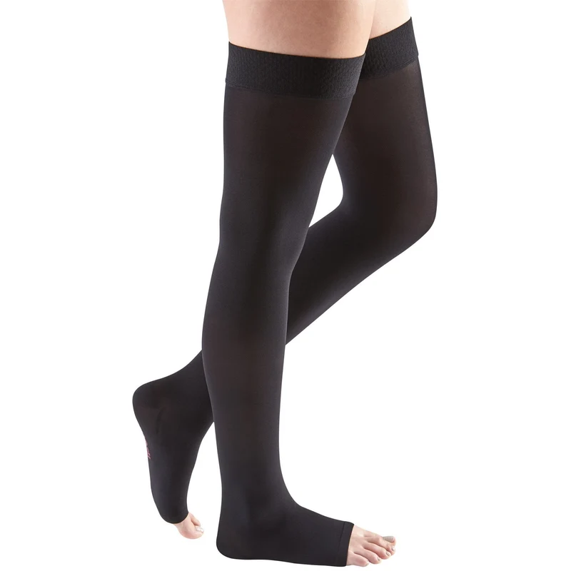 Mediven Comfort Thigh High 15-20 mmHg, Open Toe w/ Beaded Silicone Top Band