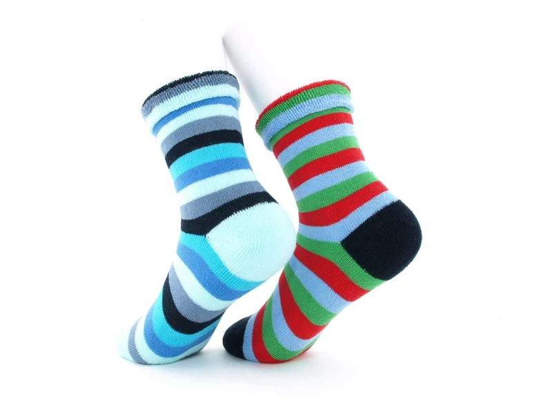 2 Paar Kuschelsocken Kinder geringelt blau