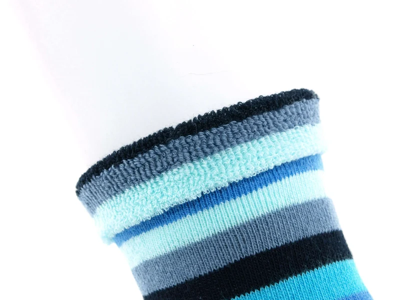 2 Paar Kuschelsocken Kinder geringelt blau