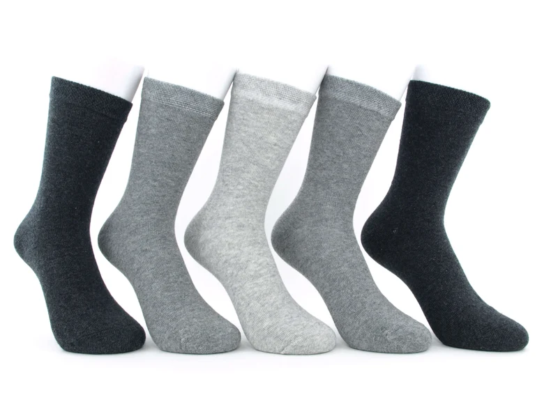 5 Paar Kindersocken ohne drückende Naht einfarbig grau