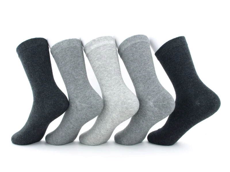 5 Paar Kindersocken ohne drückende Naht einfarbig grau