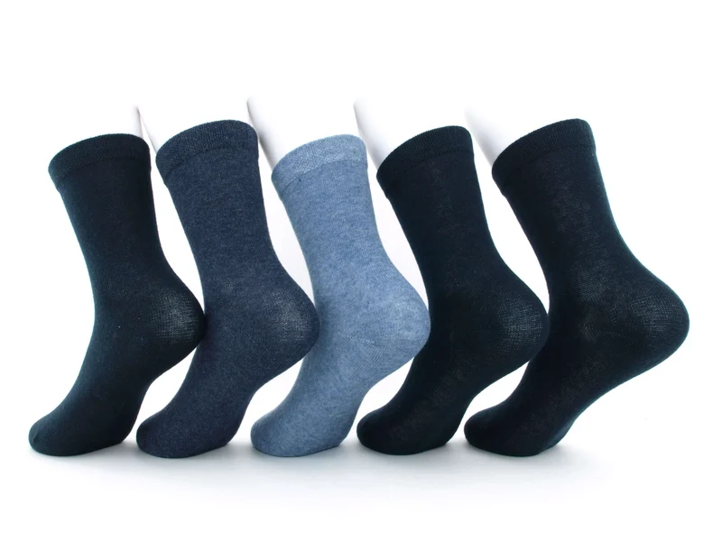 5 Paar Kindersocken ohne drückende Naht einfarbig jeans