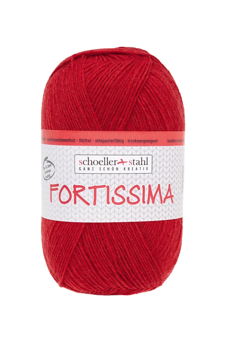 Fortissima 4-fach Uni-Sockenwolle 100g | Farbe 2098 - ROT