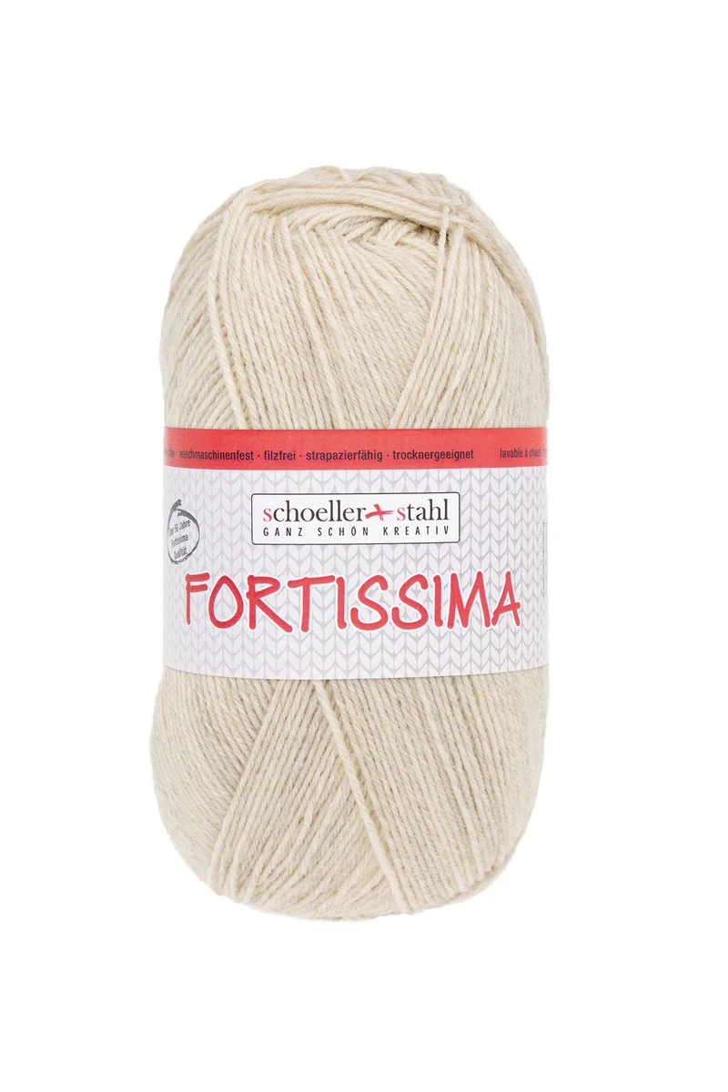 Fortissima 4-fach Uni-Sockenwolle 100g | Farbe 2073 - SAND-MELIERT