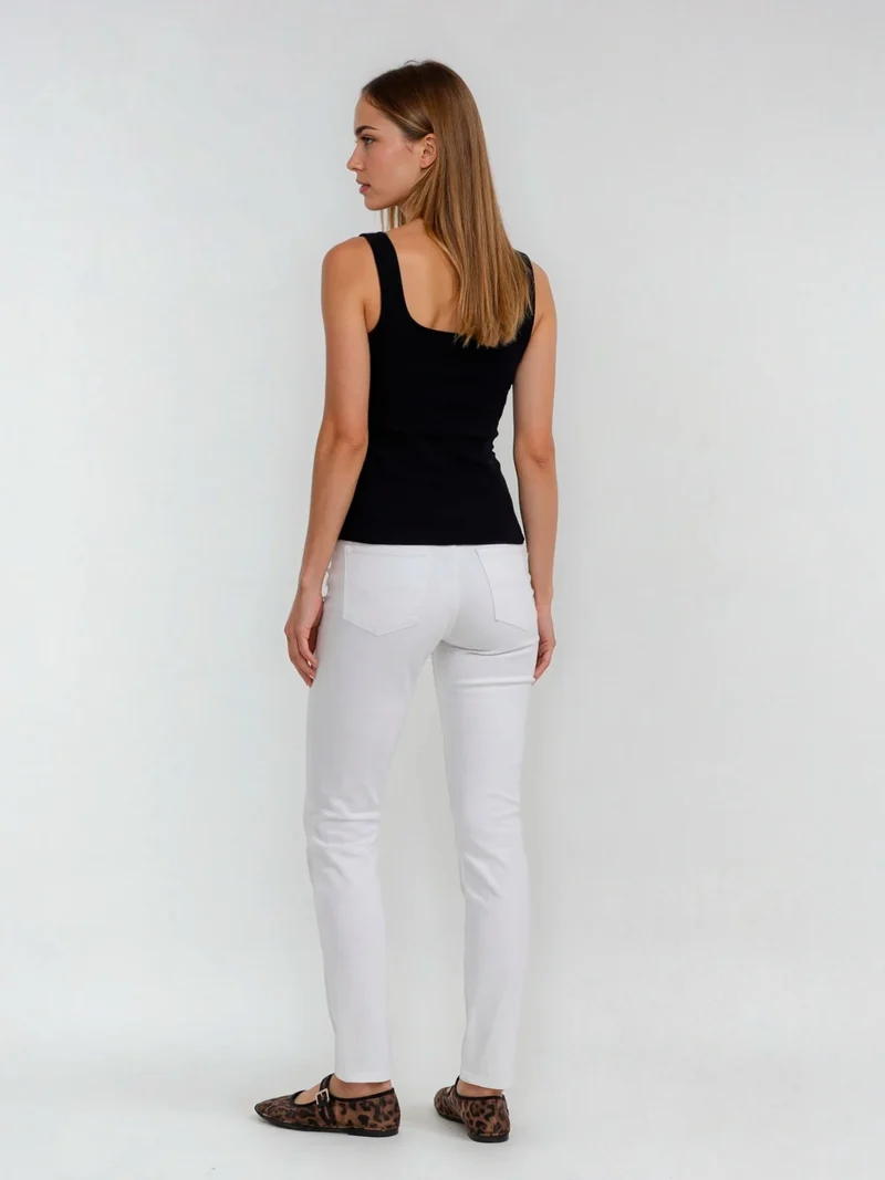SOPO-PADDOCK'S - PAT, Slim Fit, High-Waist, White