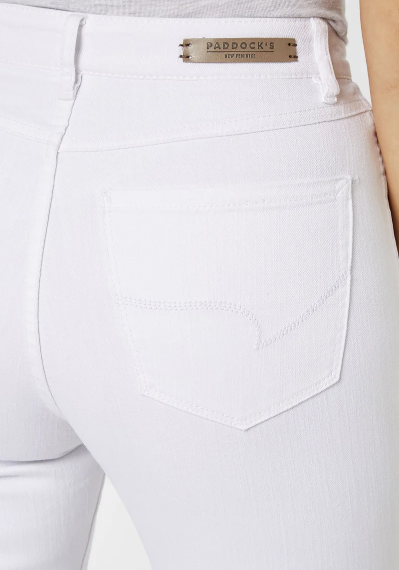 SOPO-PADDOCK'S - PAT, Slim Fit, High-Waist, White