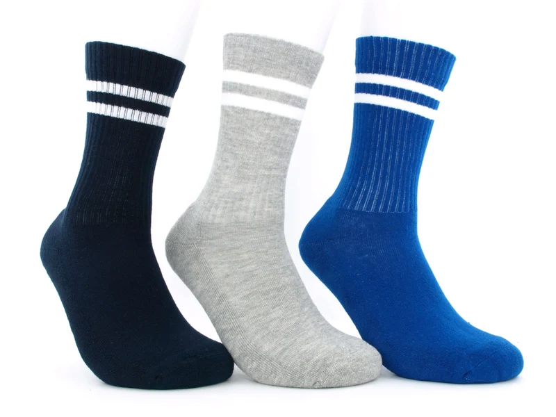3 Paar Sportsocken Kinder ohne drückende Naht blau