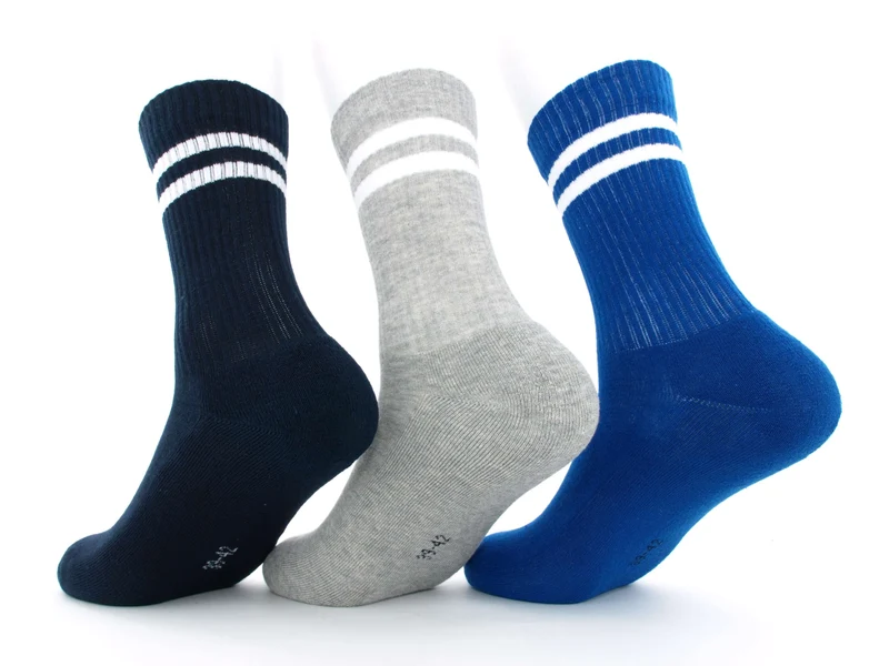 3 Paar Sportsocken Kinder ohne drückende Naht blau