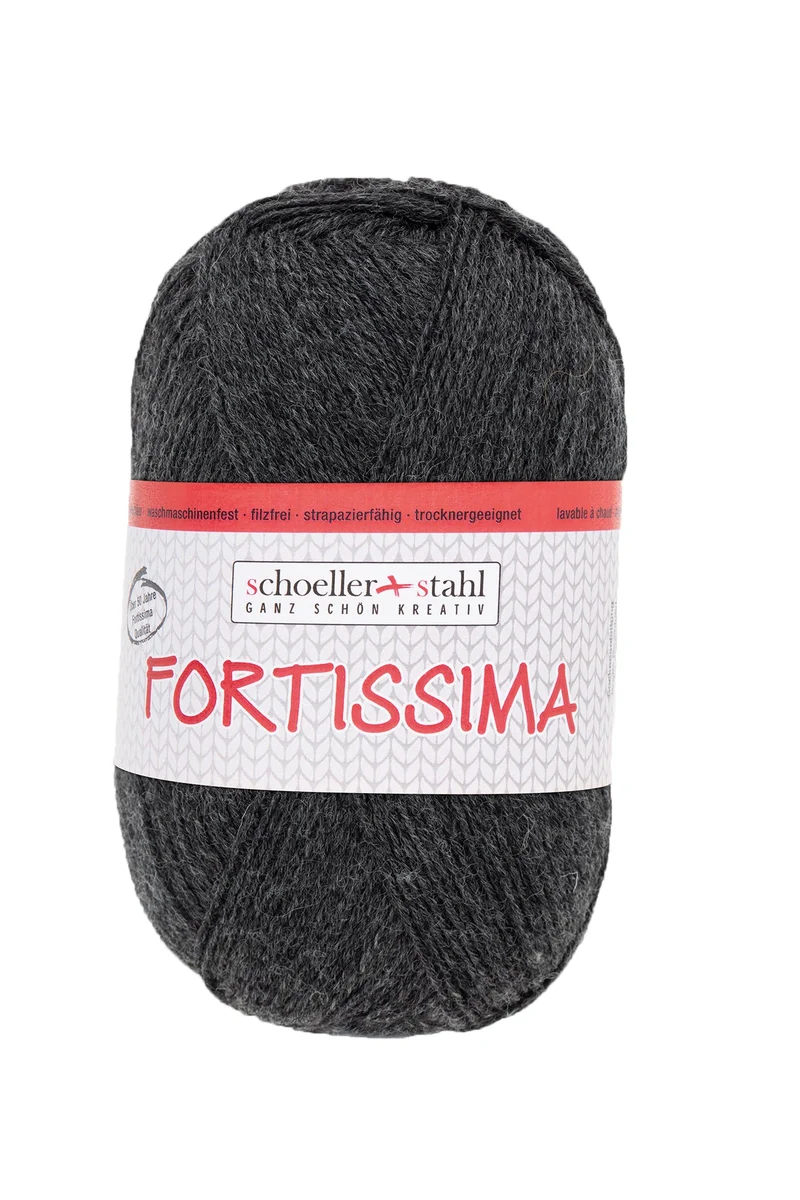 Fortissima 4-fach Uni-Sockenwolle 100g | Farbe 2058 - FLANELL-MELIERT