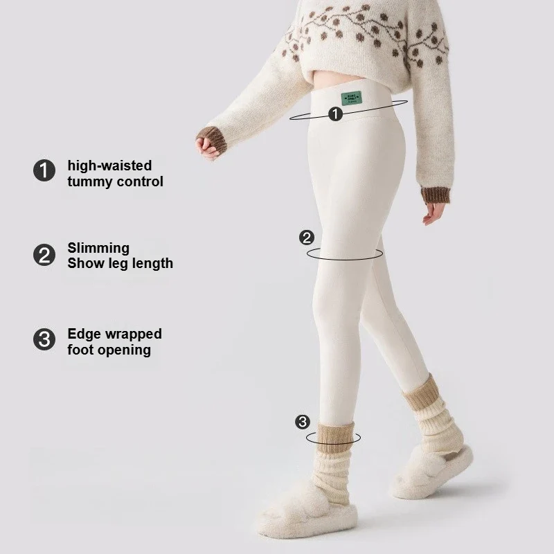 Frauen Hose Winter Leggins Warm Thermohose Innenfleece Blickdichte Strumpfhose