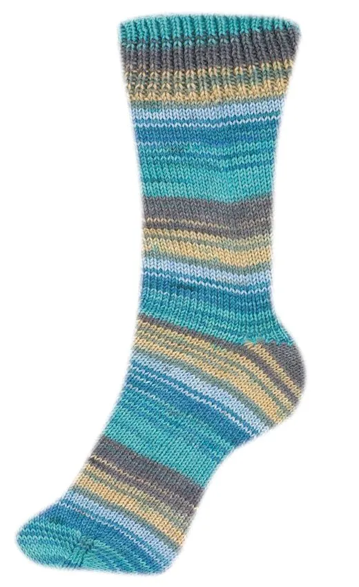 Fortissima bunte 4-fach Sockenwolle | Farbe 2488 - TUERKIS