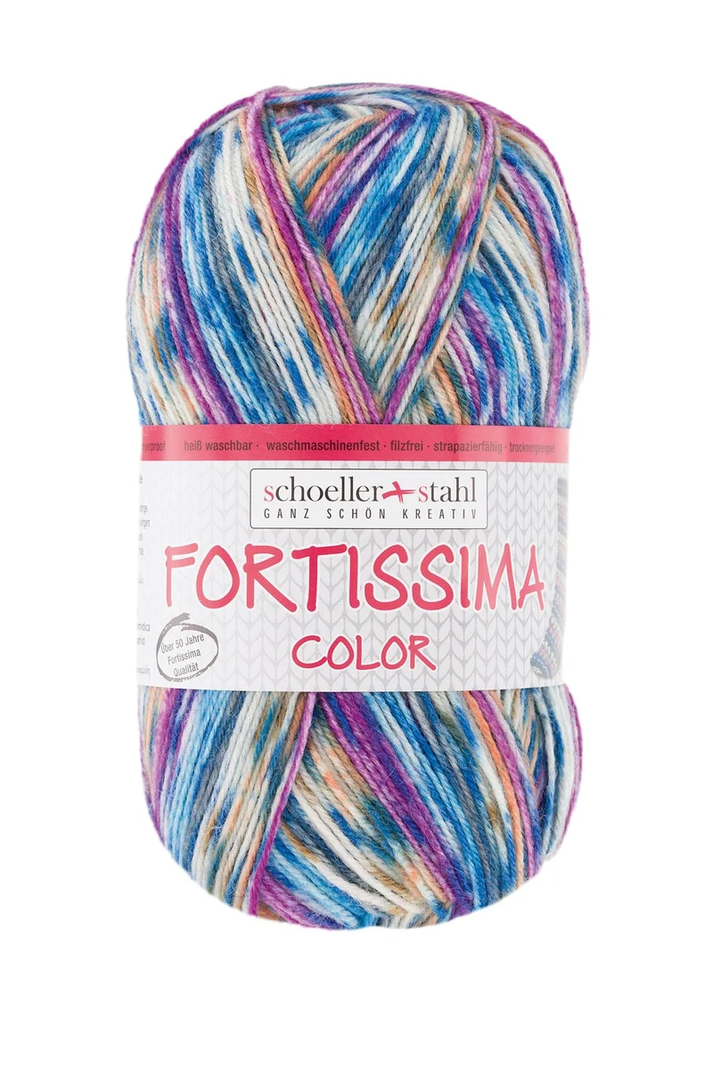 Fortissima bunte 4-fach Sockenwolle | Farbe 2481 - HOLUNDER