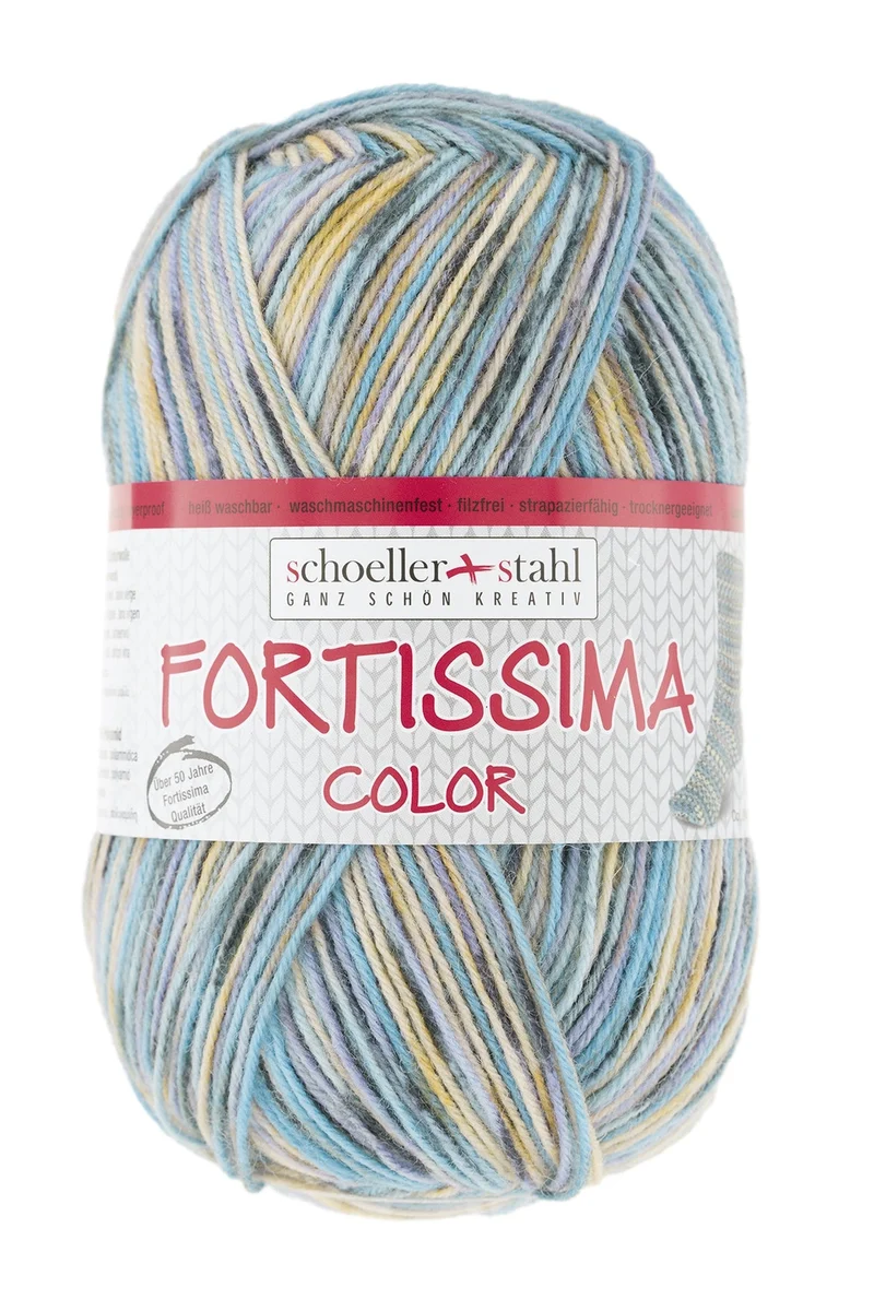 Fortissima bunte 4-fach Sockenwolle | Farbe 2483 - KIESEL