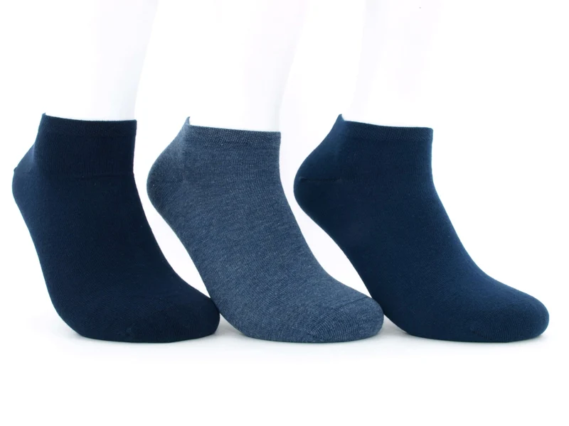 3 Paar Sneaker Socken Herren Blautöne