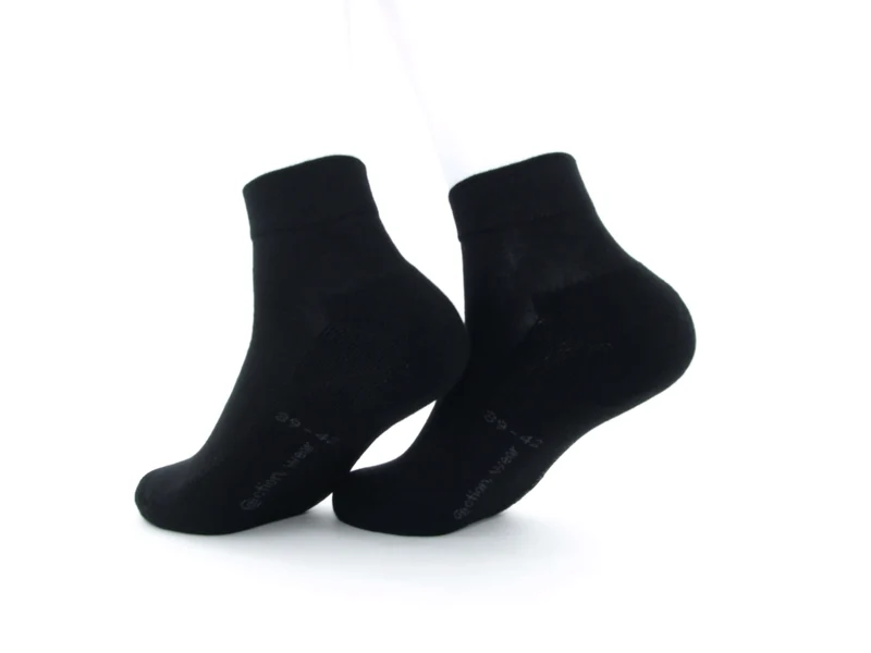 2 Paar Kurzschaftsocken Frotteesohle schwarz