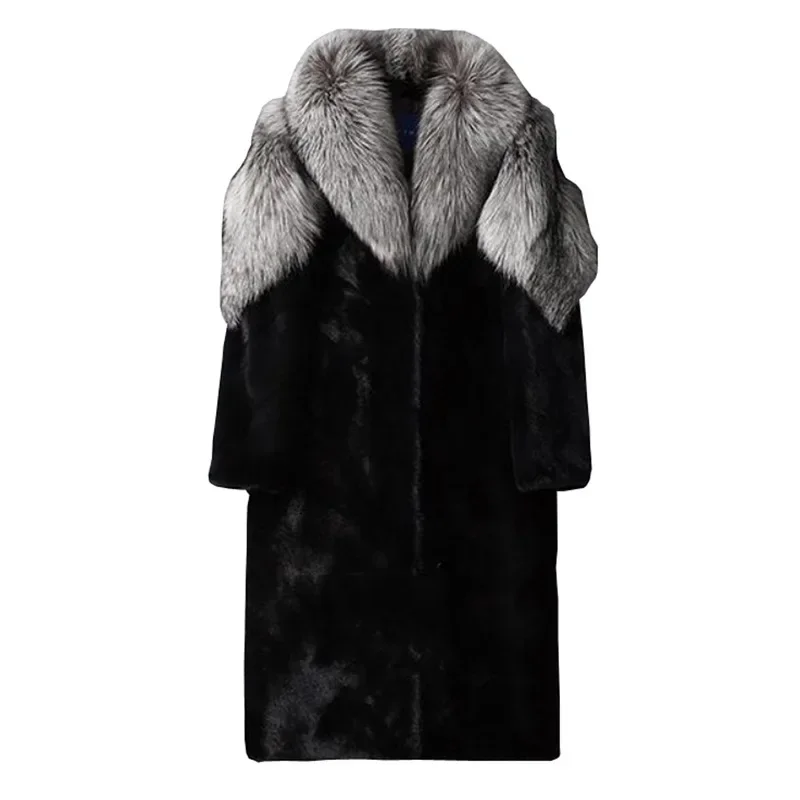 Herren Wintermantel Pelzmantel Kunstpelzmantel Herrenmantel Kunstpelz Mantel