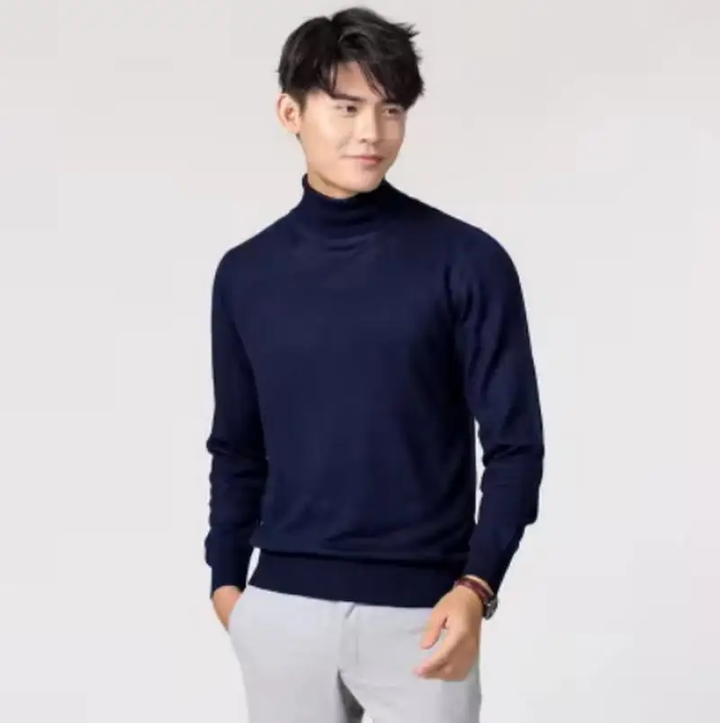 Herren Rollkragen Pullover Sweatshirt Leichter Pulli Sweater Shirt Langarmshirt