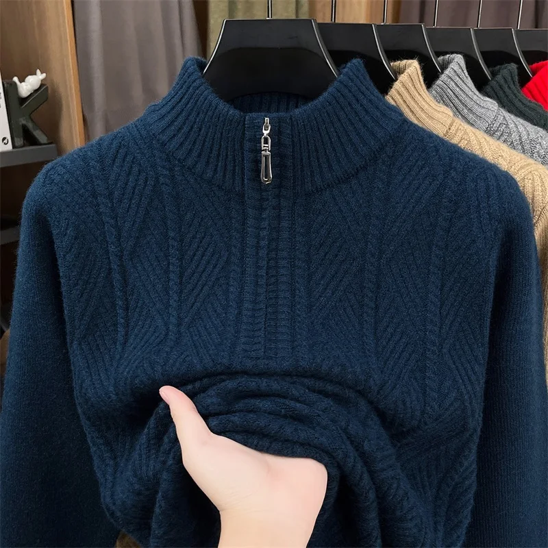 Herren Pullover Sweatshirt Troyer Pulli Sweater Stehkragen Zipper Langarmpulli