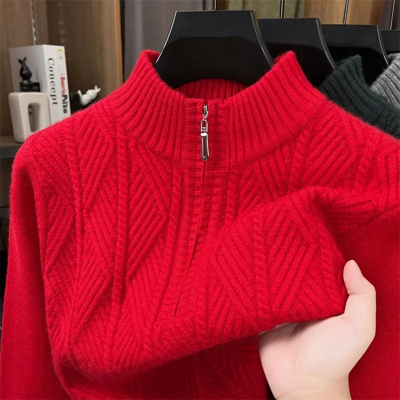 Herren Pullover Sweatshirt Troyer Pulli Sweater Stehkragen Zipper Langarmpulli