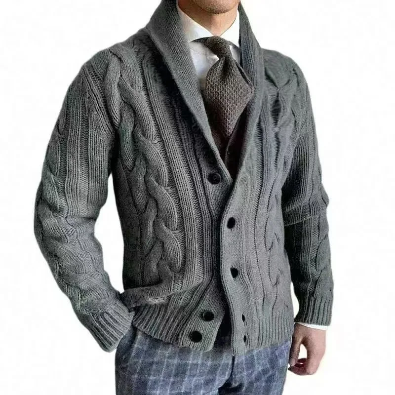 Herren Herbst Jacke Übergangsjacke Sweatjacke Sweater Strickjacke mit Zopfmuster