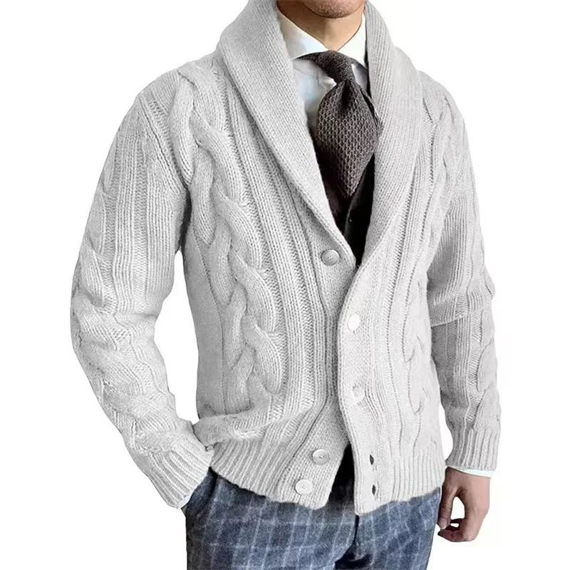 Herren Herbst Jacke Übergangsjacke Sweatjacke Sweater Strickjacke mit Zopfmuster
