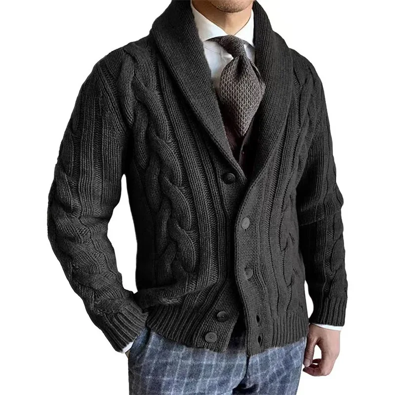 Herren Herbst Jacke Übergangsjacke Sweatjacke Sweater Strickjacke mit Zopfmuster