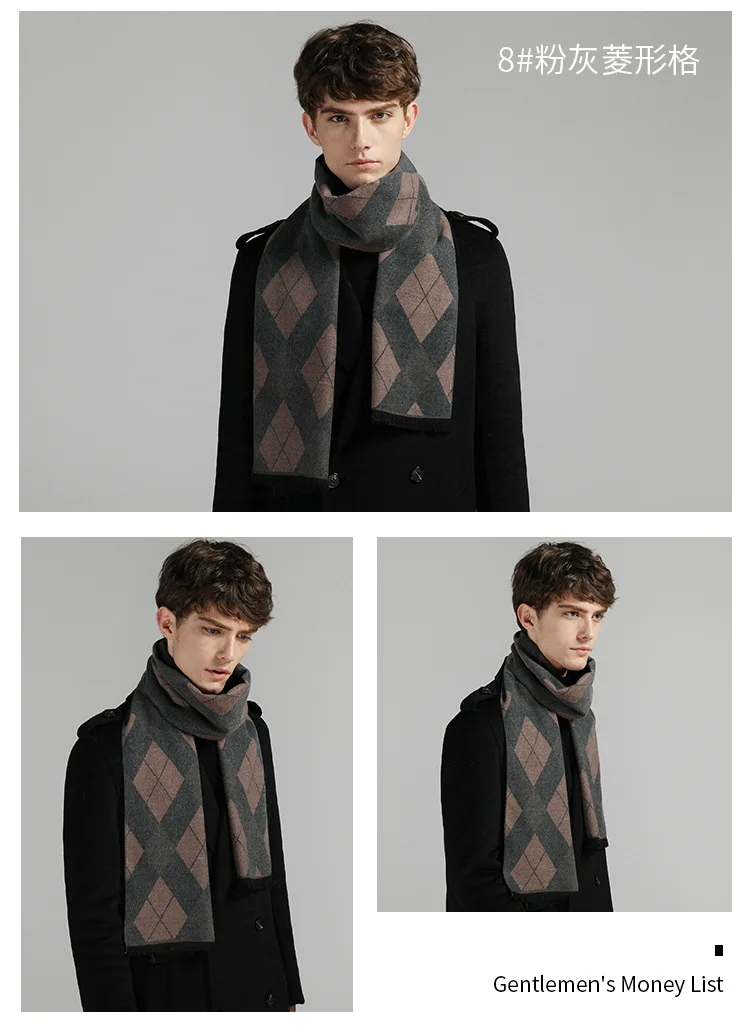 Herren Schal Winterschal Stola Schlauchschal Halstuch Wollschal Strickschal Loop