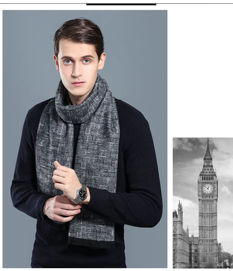 Herren Schal Winterschal Stola Schlauchschal Halstuch Wollschal Strickschal Loop
