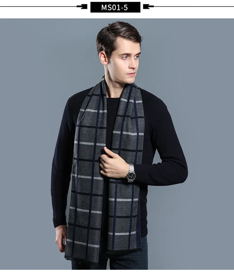 Herren Schal Winterschal Stola Schlauchschal Halstuch Wollschal Strickschal Loop
