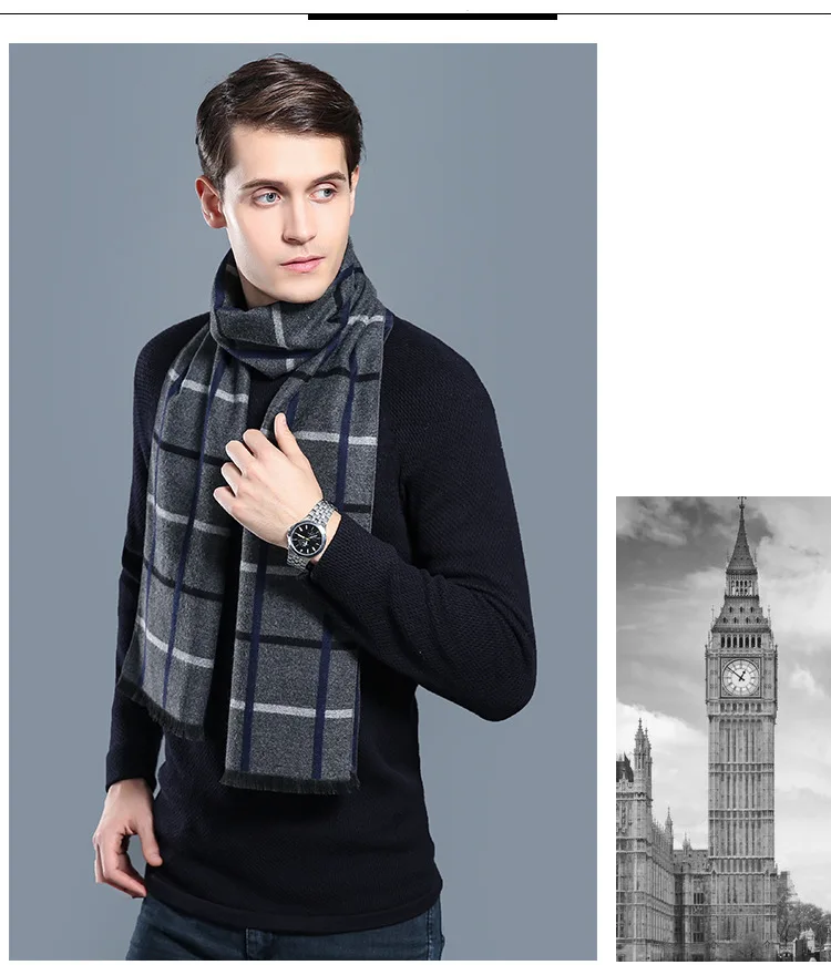 Herren Schal Winterschal Stola Schlauchschal Halstuch Wollschal Strickschal Loop